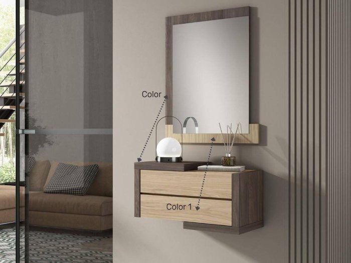 Recibidor 2 cajones y espejo modelo KAPO