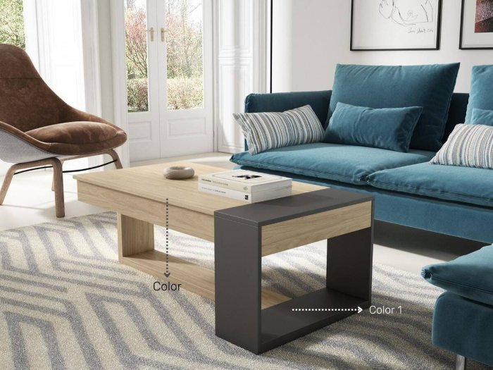 Mesa de centro elevable modelo CUADRADO