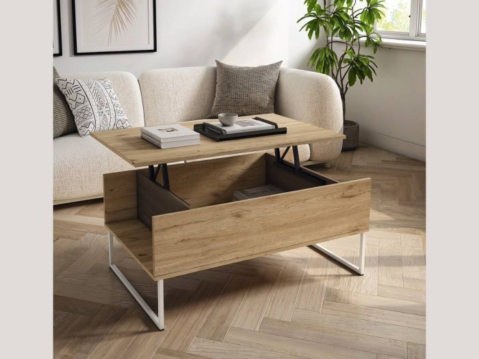 Mesa de centro elevable con cajón...