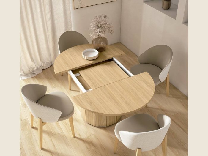 Mesa redonda extensible con pie...