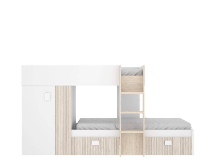Cama tren con armario de dos puertas... Cama tren con armario de dos puertas...