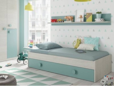 Cama nido con estantería superior Splash