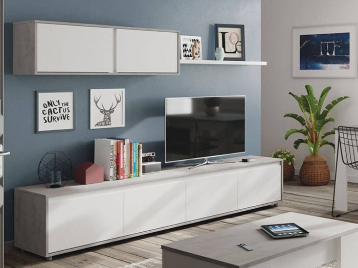 Apilable de salón White blanco y cemento