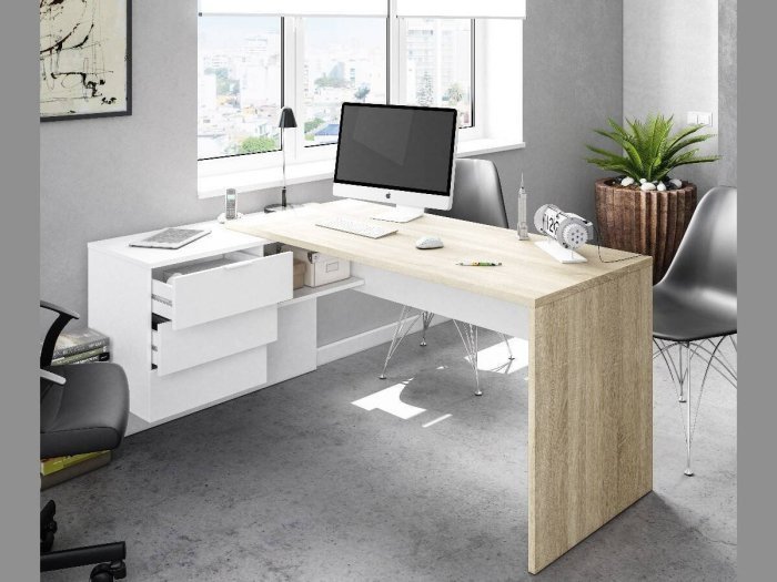 Escritorio en L con cajonera modelo...