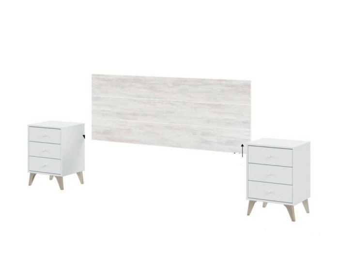 Cabecero alto y 2 mesitas... 2