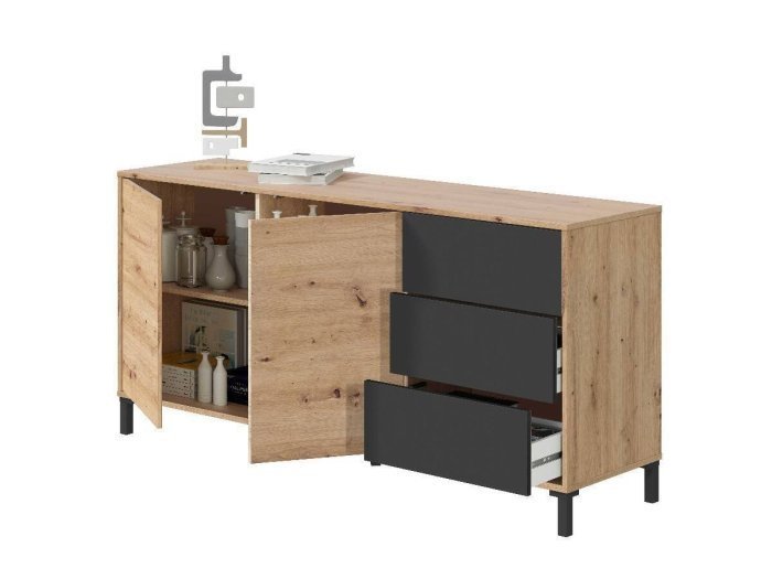 Aparador de dos puertas y tres...