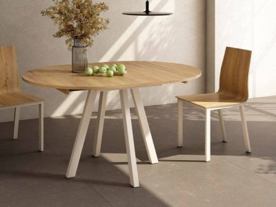 Mesa de comedor redonda extensible modelo SAN