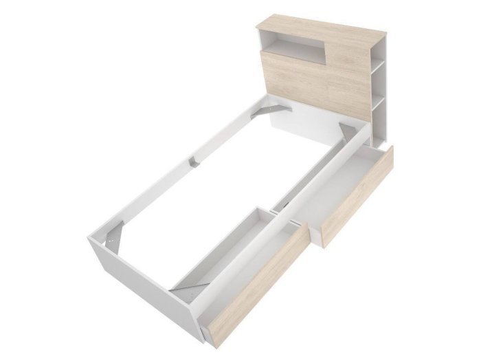 Cama con cabecero y dos cajones...