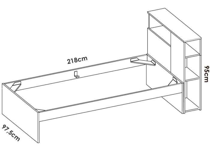 Cama con cabecero y dos cajones...