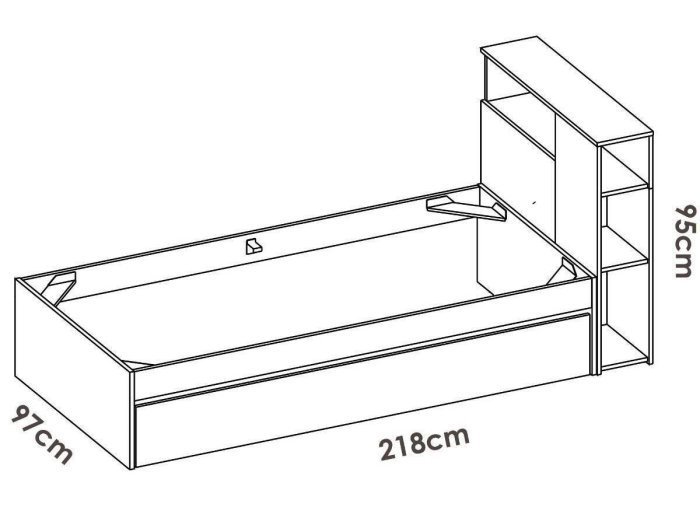 Cama con cabecero y arrastre modelo...