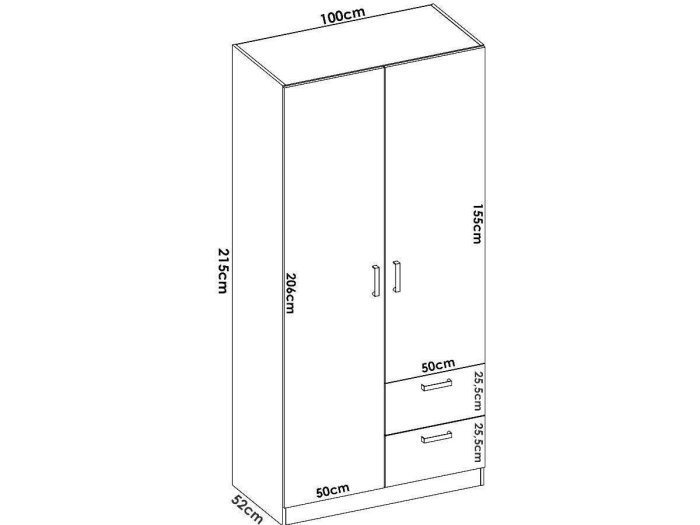 Armario dos puertas y dos cajones...