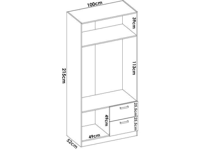 Armario dos puertas y dos cajones...
