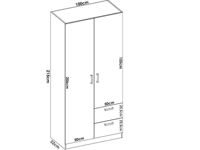 Armario dos puertas y dos cajones...
