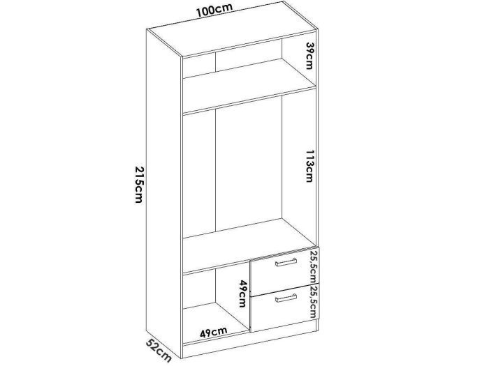 Armario dos puertas y dos cajones...