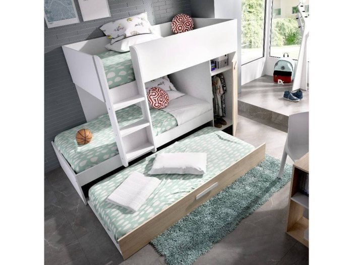 Cama tren con tres camas modelo MENTA