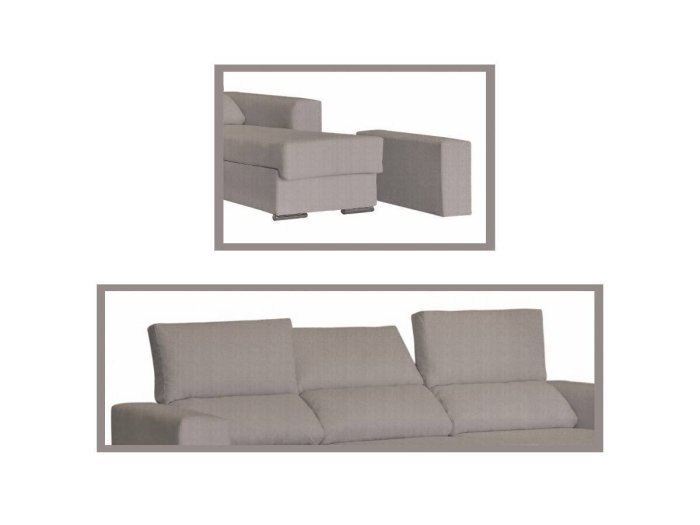 Sofá chaisselongue con pouff brazo...