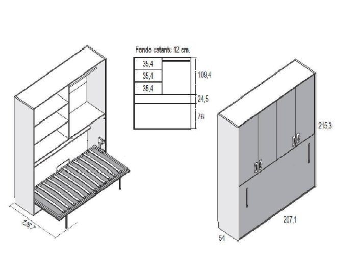 Cama abatible Susan con armarios