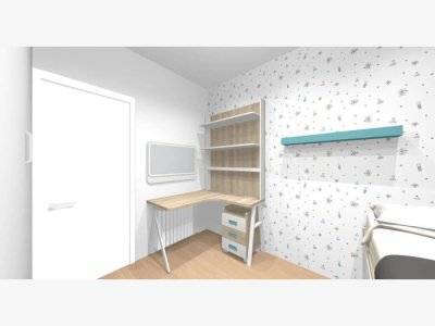 Diseño habitación juvenil en 3D