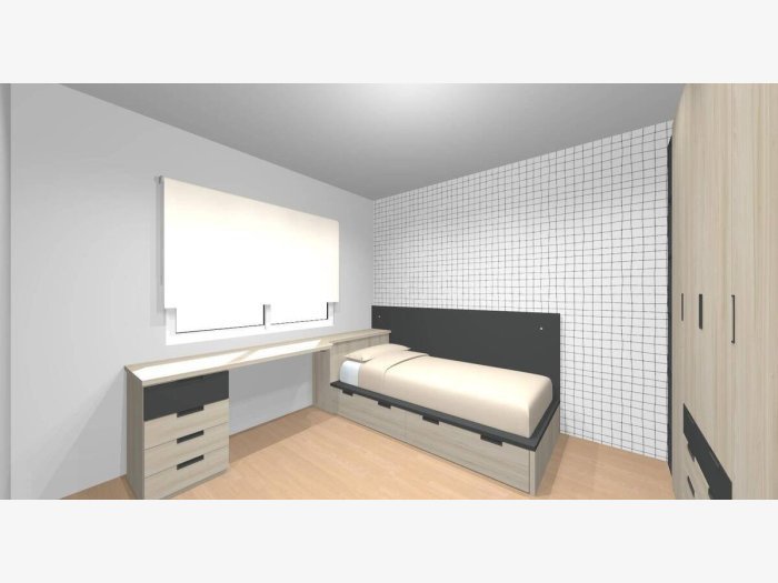 Diseño habitación juvenil en 3D
