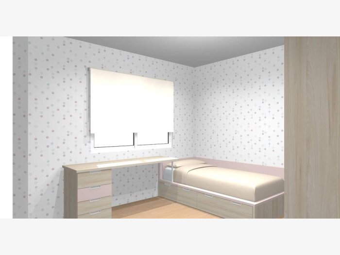 Diseño habitación juvenil en 3D