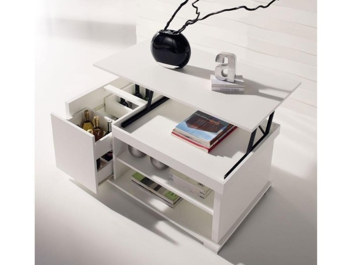 Mesa centro elevable Botellero