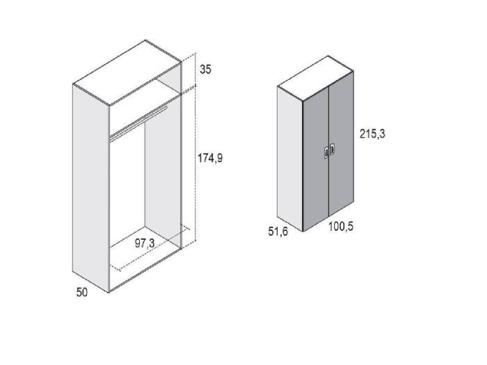 Armario 2 puertas Seven Star