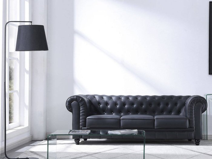 Sofá Chester 3 plazas negro