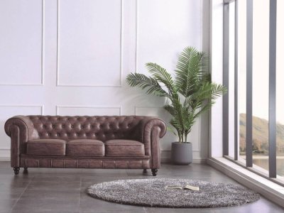 Sofá Chester 3 plazas chocolate vintage