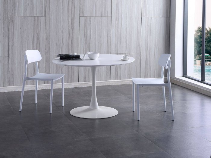 Mesa redonda Lua color blanco