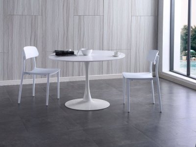 Mesa redonda Lua color blanco