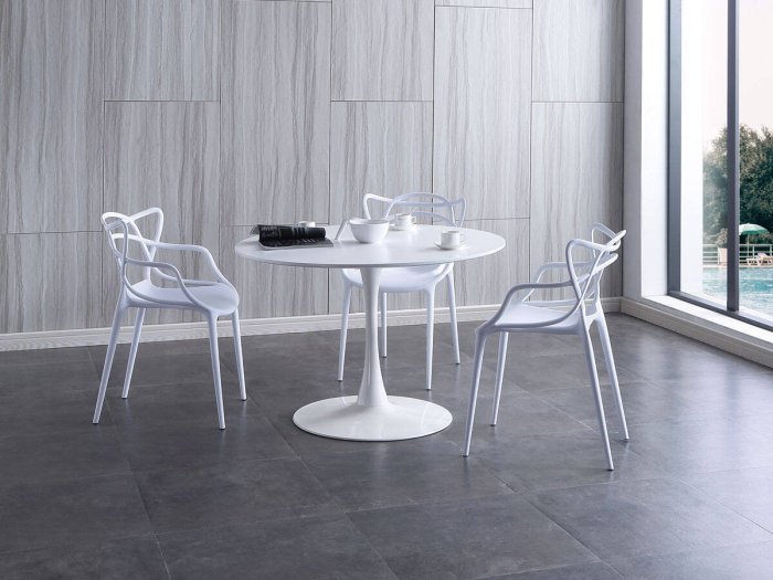 Mesa redonda Lua color blanco