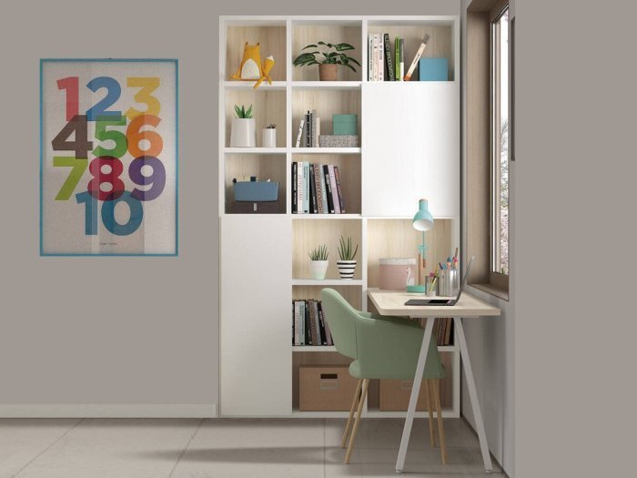 Escritorio juvenil con estanteria...