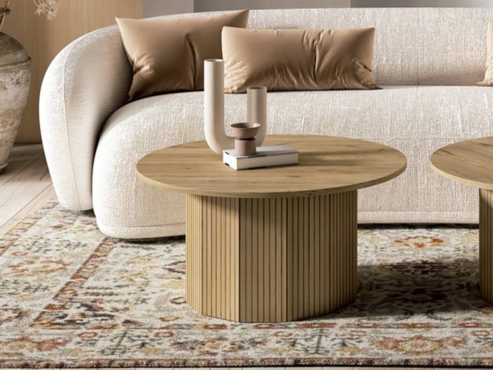 Mesa de centro redonda con...