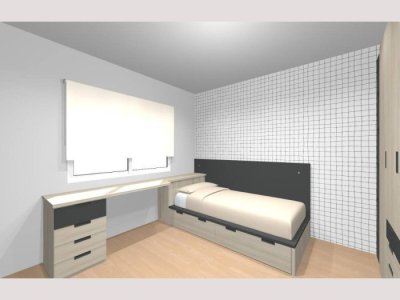 Diseño habitación juvenil en 3D