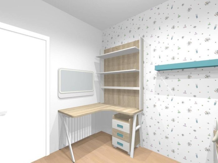 Diseño habitación juvenil en 3D