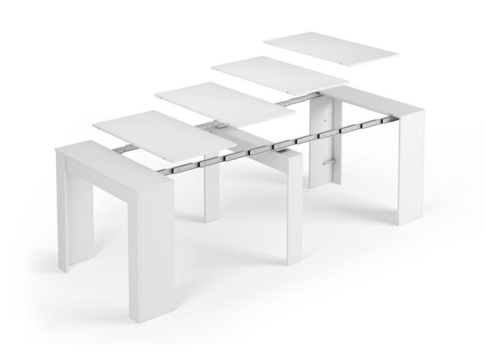 Mesa tipo consola blanca convertible Dina