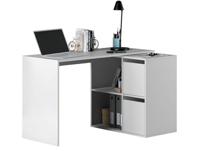 Mesa de ordenador Jade multiposición blanca 2