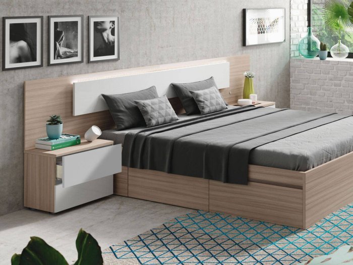 Bañera cama Vetro con cajones laterales roble 2