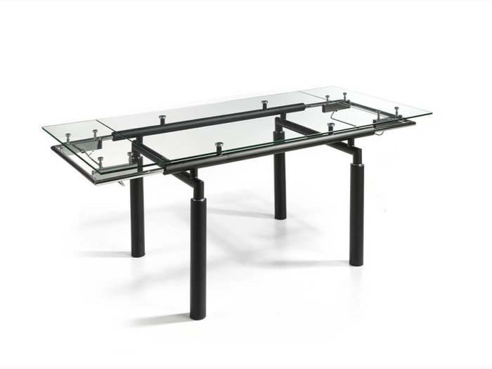 Mesa extensible Onda de cristal transparente