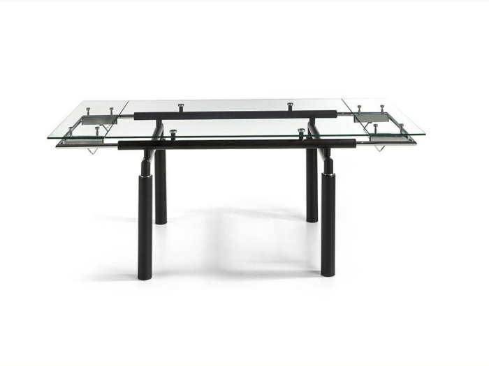 Mesa extensible Onda de cristal transparente