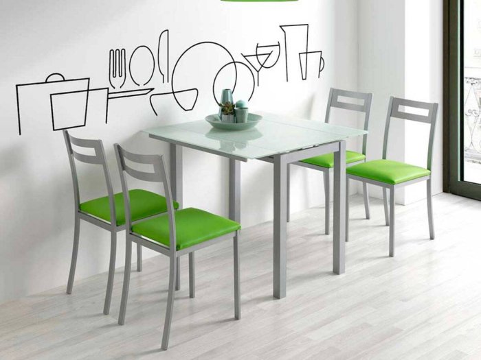 Mesa extensible cristal Venecia blanca