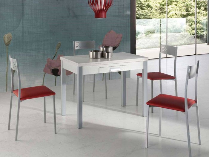 Mesa con alas laterales Burgos blanca