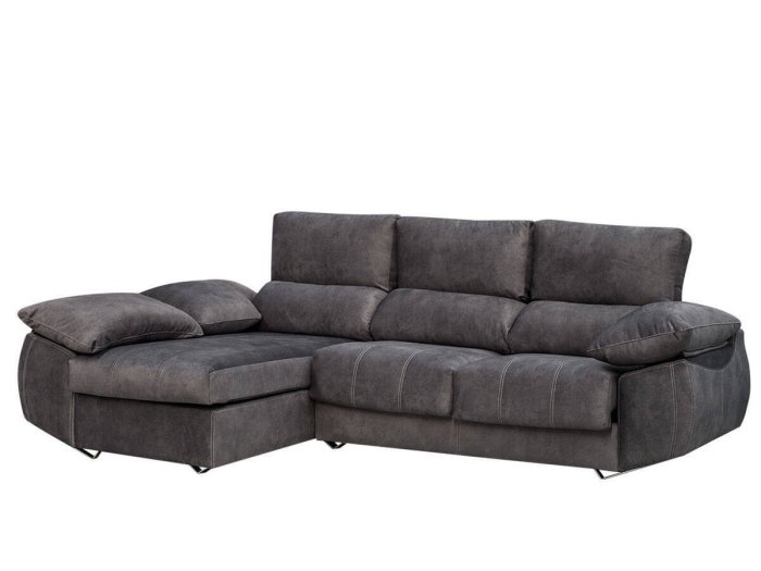 Sofá chaisselongue Sol con patas metálicas 2