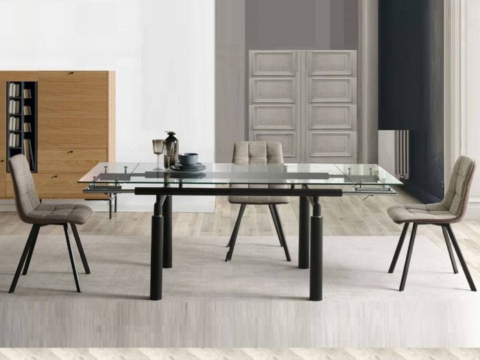 Conjunto mesa cristal y sillas Fanton