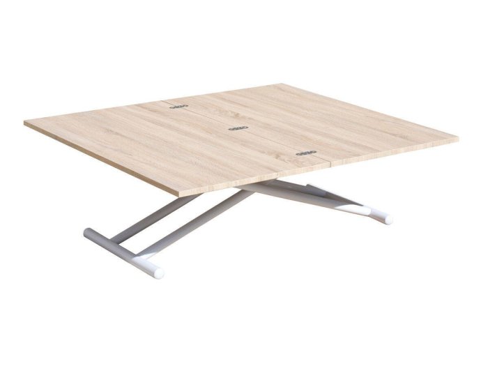 Mesa de comedor extensible y elevable Akira roble-blanco