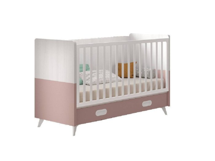 Cuna fija con patas y contenedor modelo WALL 2