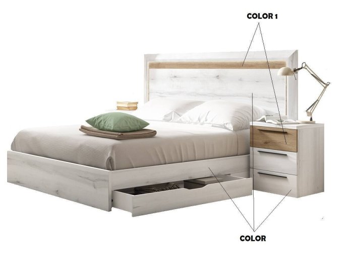 Dormitorio modelo VINTÉ Four con cajones laterales