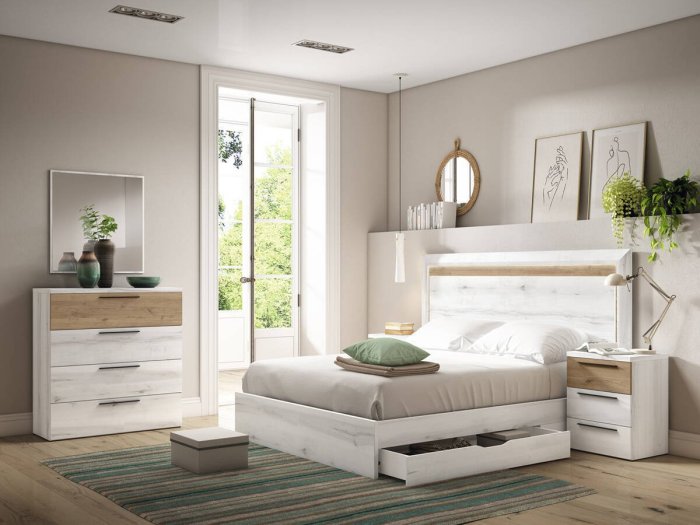 Dormitorio modelo VINTÉ Four con cajones laterales