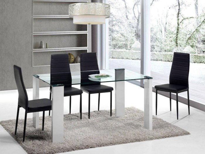 Silla de comedor económica modelo HUELVA negra 2