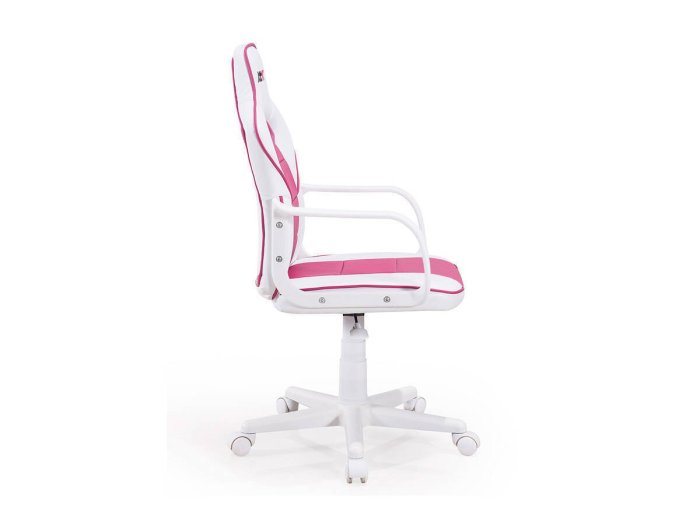 Silla gamer giratoria modelo VALKIRIA simil piel blanco-rosa 2